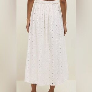 Nine West White Eyelet Maxi Skirt